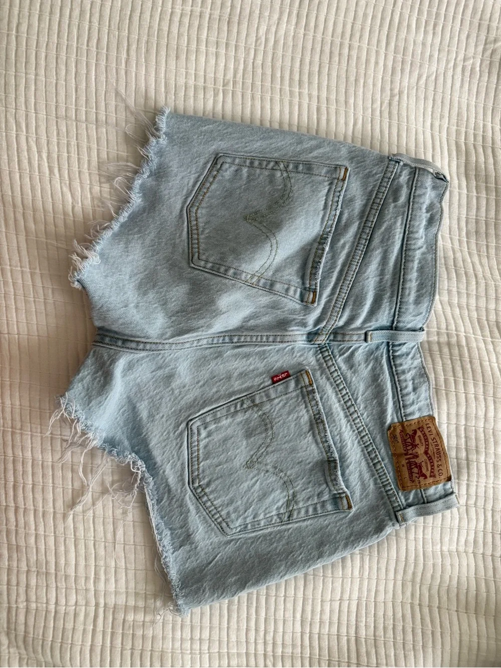Levi's Women's Jean Shorts - Light Blue, Medium Blue, Dark Blue, Black - Picture 3 of 9